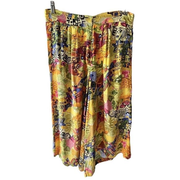 VTG 80s Cotton Castle Two Piece Gaucho Pants Short Sleeve Button Top Women’s L - Picture 4 of 16